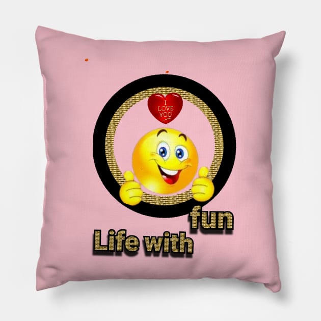 with fun Pillow by Dilhani