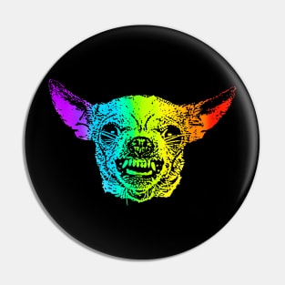 Rainbow Angry Chihuahua Pin