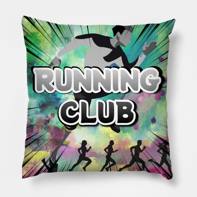 RUNNING CLUB Pillow by zzzozzo