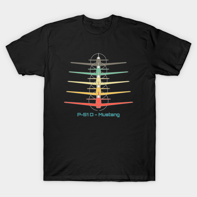 Discover North American P-51 Mustang Fighter Retro - Air Force - T-Shirt