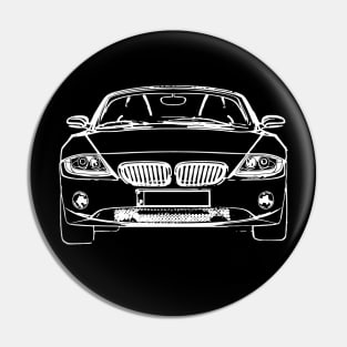 White E85 Car Sketch Art Pin