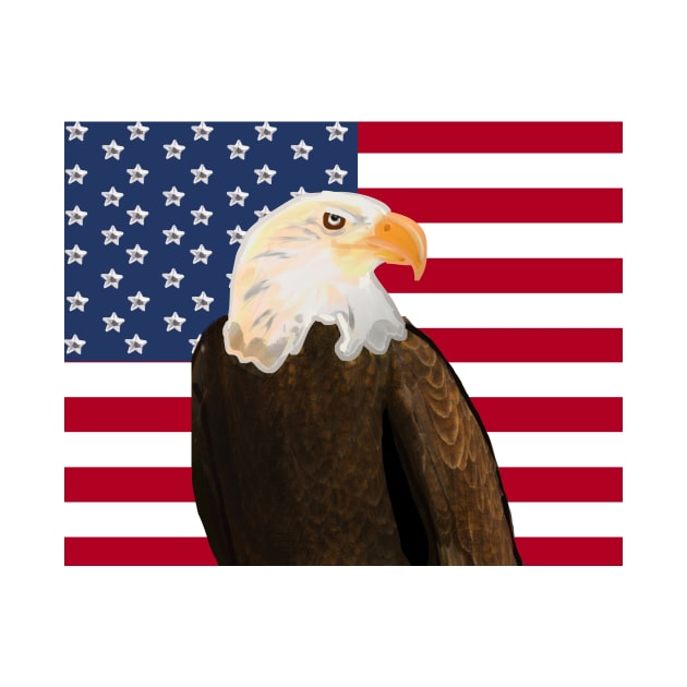 Eagle with American Flag by m2inspiration