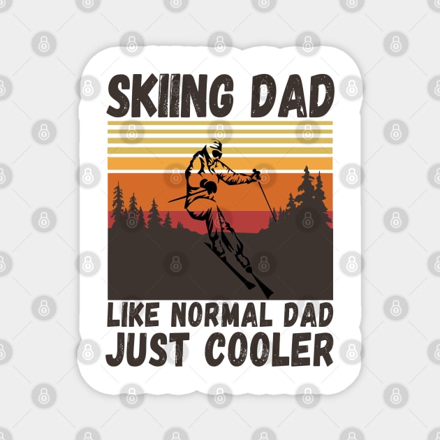 Skiing Dad Like A Normal Dad Just Cooler Funny Skiing Dad definition Magnet by JustBeSatisfied