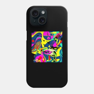 colored the mexican garden of delights ecopop monster march art design Phone Case