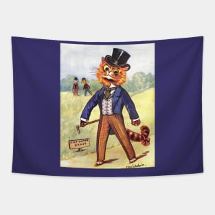 Funny Fashion Cat by Louis Wain Tapestry