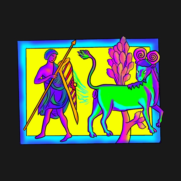 Bad Medieval Art Concerning Sorta Cow Goat Thing Fart 90s Retro Frank Feel by JamieWetzel