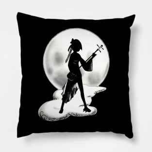 shamisen fullmoon Pillow