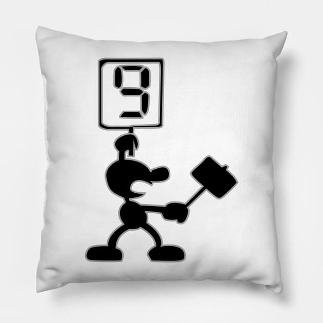 Game and Watch 9 Hammer Pillow by chrispocetti