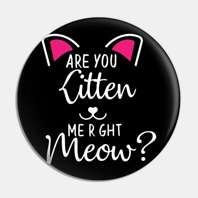 Are You Kitten Pin by wolulas