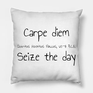 Carpe Diem Seize The Day, Quintus Horatius Flaccus 65–8 BCE Pillow