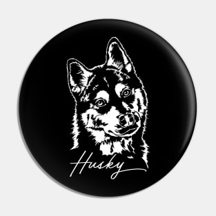 Funny Proud Siberian Husky dog portrait sled dog mom Pin