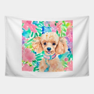 Lilly Pulitzer inspired cute preppy Poodle Tapestry