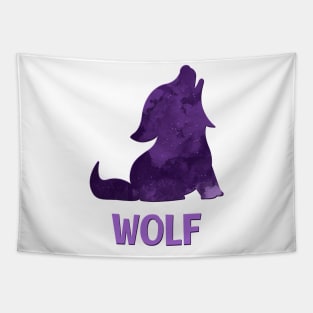 Wolf Night Stars Tapestry