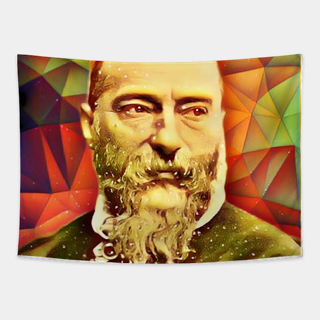 Jean-Baptiste Alphonse Karr Snow Portrait | Jean-Baptiste Alphonse Karr Artwork 15 Tapestry by JustLit