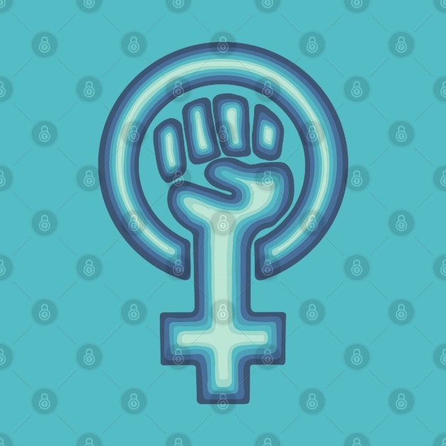 Teal Feminist Symbol by Slightly Unhinged