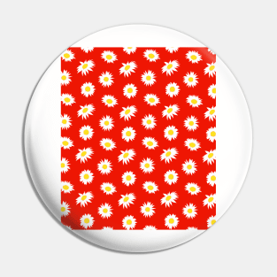 90’s Daisy Ditsy Pattern on Red Pin