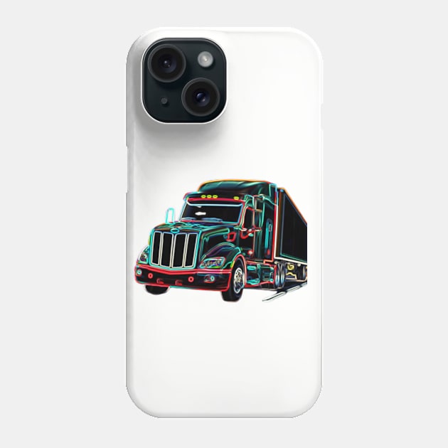 Neon Peterbilt Truck Phone Case by Bourbon Sunsets