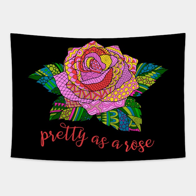 Pretty as a Rose - Pink Tapestry by AlondraHanley