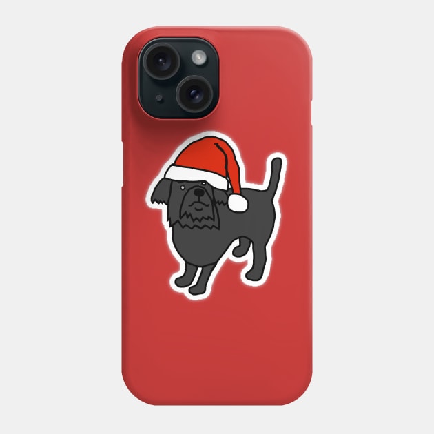 Cute Dog wearing a Santa Hat at Christmas Phone Case by ellenhenryart