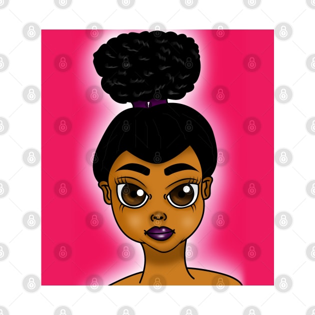 Brown skin girl digital art by Spinkly Creations 