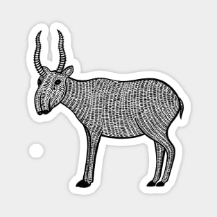 Saiga Antelope- Hand Illustrated Design Magnet