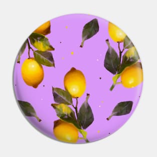 Seamless pattern with lemons and leaves Pin