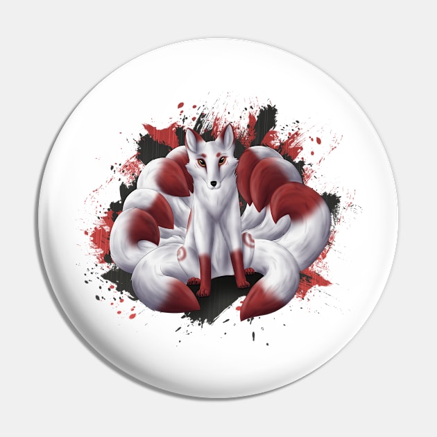 Nine-Tailed Fox Kitsune Ninetails Pin by Fennekfuchs