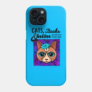 Cats, Books and Coffee Funny Design Phone Case