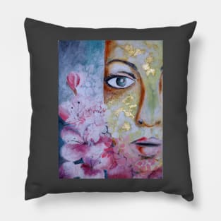 Woman with flower Pillow