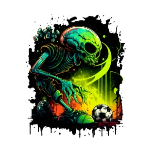 Alien Sports Player Soccer Futball Football - Graphiti Art Graphic Trendy Holiday Gift T-Shirt