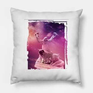 'Space Sloth Pizza Pug Waffle' Funny Sloth Gift Pillow