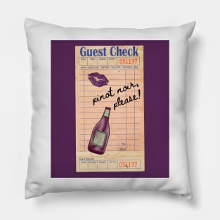 Pinot Noir Y2k Pink Guest Check Print Pillow