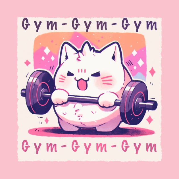 Gym, cat, sport by NemfisArt