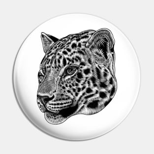 Amur leopard cub - big cat - ink illustration Pin