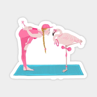 Flamingo yoga Magnet