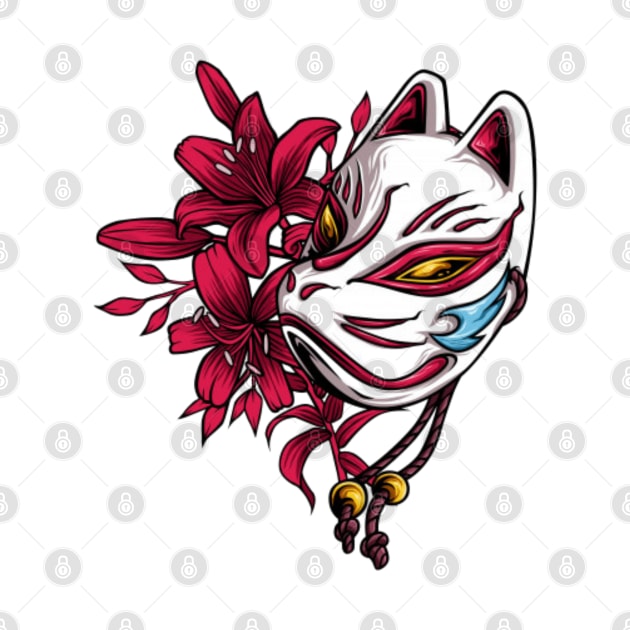 Japanese fox mask by Rakos_merch