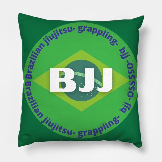 Brazilian jiujitsu green logo design. Pillow by OnuM2018