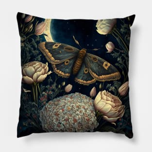 Wiccan witchcraft Moth and magic of night 11 Pillow