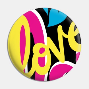 CMYK Love Graffiti for Valentine's Day Pin