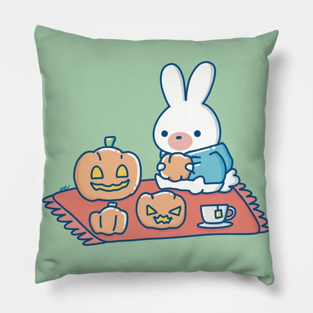 kawaii halloween Pillow by Sugar Bubbles 