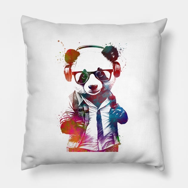 Panda hipster Pillow by JBJart