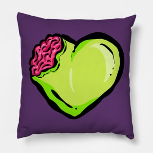 My Green Voodoo Dead Zombie Heart and Brains Pillow