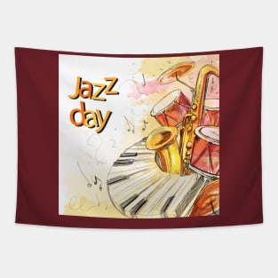 Jazz Day Music instrument Tapestry