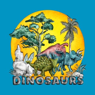 Watercolor. Dinosaurs T-Shirt