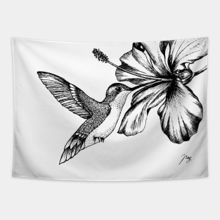 Hummingbird & Hibiscus Tapestry