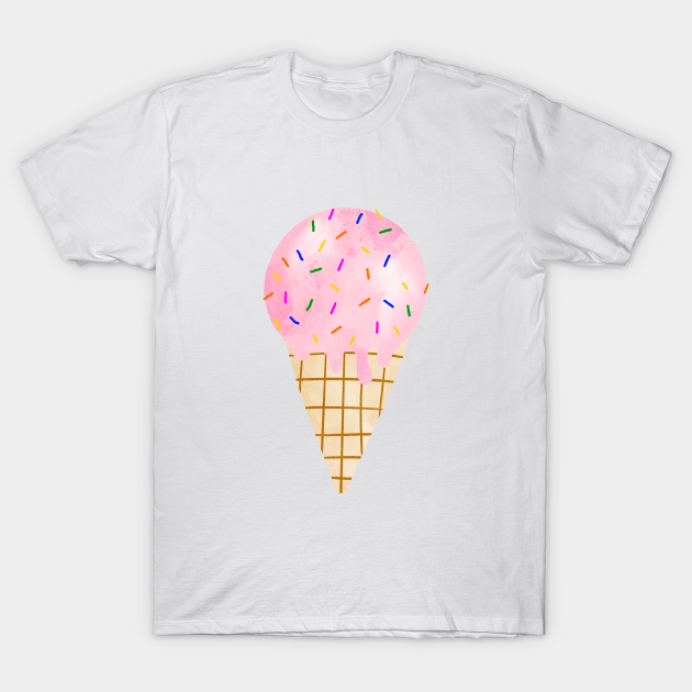 Pink Ice Cream Cone - Ice Cream - T-Shirt