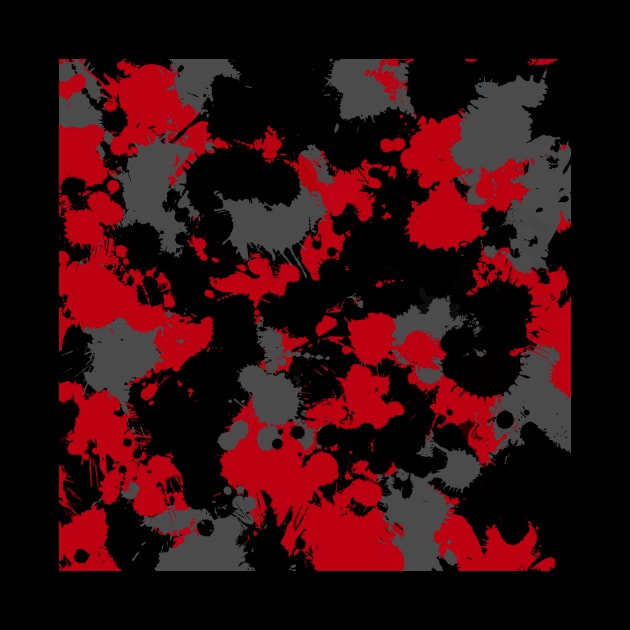 Red Grey and Black Paint Splatter by BigTexFunkadelic