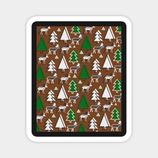 Deer winter forest Magnet