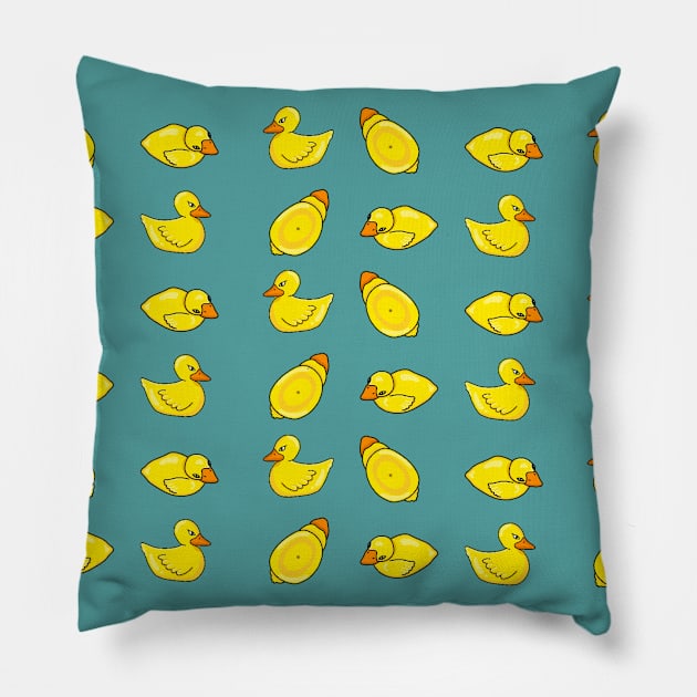 rubber duckie Pillow by Art by Lex