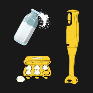 Yellow kitchen whisk hand mixer retro baking art T-Shirt